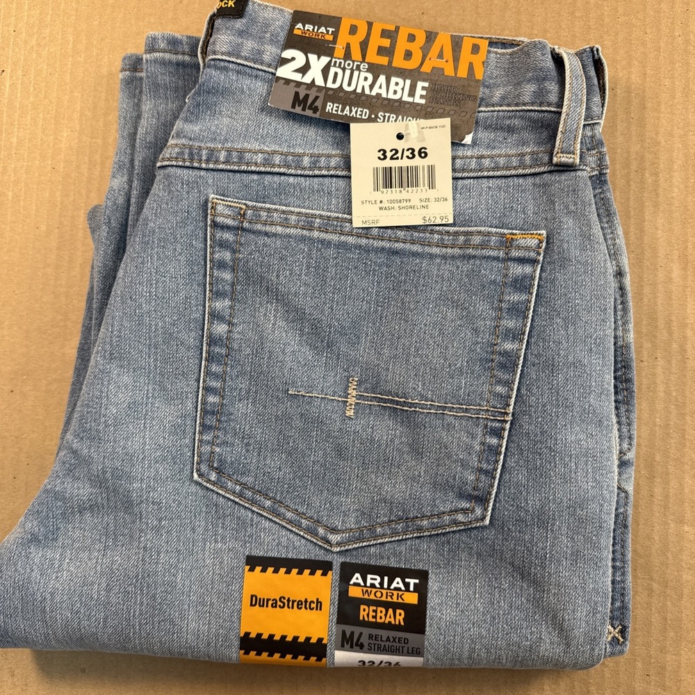 NEW Ariat Work M4 Relaxed Straight jeans - 32/36, Shoreline 10058799